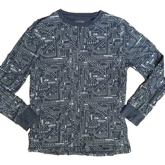 Cat & Jack boys M pajama set ski bear long sleeve top pants computer chip L pj t - Picture 3 of 7